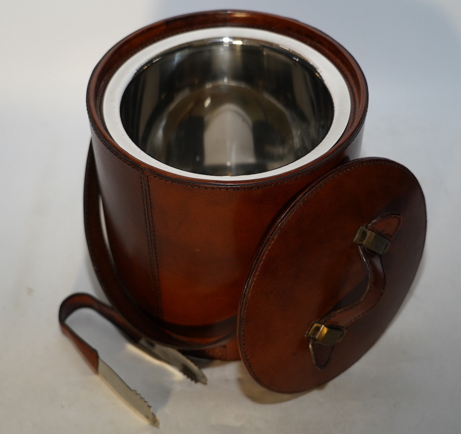 A Balmuir leather ice bucket